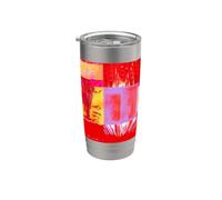 Where You Can Gradient Abstract Red Glitch Art Mosaic Stainless Steel Insulated Tumbler
