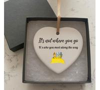 Where You Go Wizard Oz Quote Ceramic Heart With Gift Box Gold Ribbon Plaque Gift Sign cr74