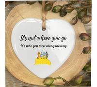 Where You Go Wizard Oz Quote Ceramic Heart With Gold Ribbon Plaque Gift Sign cr74