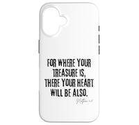 Where Your Treasure Is Heart Will Be Also Matthew 6:21 Case for iPhone 16