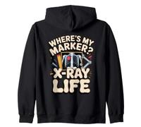 Where's My Marker Xray Life Xray Tech Radiology Zip Hoodie