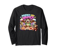 Where's My Vape Funny Cartoon Sloth Panic Attack Long Sleeve T-Shirt
