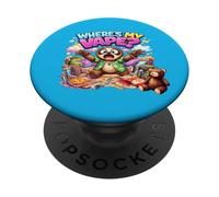 WHERE'S MY VAPE Funny Cartoon Sloth Panic Attack PopSockets Adhesive PopGrip