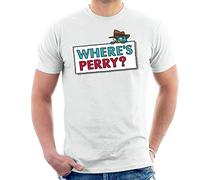Wheres Perry The Platypus Phineas and Ferb Men's T-Shirt White