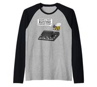 Where's That Buzzing Coming from? Sound Engineer Bee Funny Raglan Baseball Tee