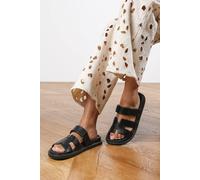 Where's That From Women's 'Alana' Chunky Link Detail Strap Sandal in Black | Size: 3
