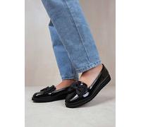 Where's That From Women's 'Alpha' Girl's School Flat Bow Loafers in Black | Size: 4 Where's That From Black 4