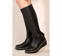 Where's That From 'ayleen' Wedge Heel Knee High Boots In Black Black 5