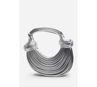 Where's That From 'blossom' Curved Metallic Shoulder Bag In Silver Silver One Size