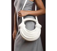 Where's That From Women's 'Blossom' Curved Metallic Shoulder Bag in White Where's That From White One Size