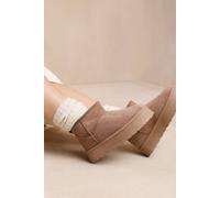 Where's That From 'calla' Flatform Fur Lining Ankle Boot In Camel Camel 7