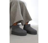 'Calla' Flatform Fur Lining Ankle Boot Where's That From Grey 8
