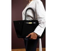 Where's That From Women's 'Dove' Suede Handheld Tote Bag in Black Where's That From Black