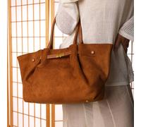 Where's That From 'dove' Suede Handheld Tote Bag In Tan Tan One Size