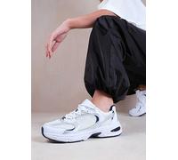 Where's That From Echo Silver & Navy Lace Up Trainers Silver Navy