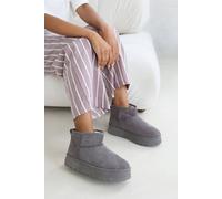 Where's That From 'eveline' Platform Fur Lining Ankle Boots In Grey Grey 8