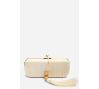 Where's That From Women's Falcon Marble Finish Tassel Clutch Bag in White Where's That From White One Size
