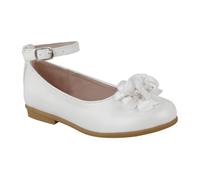 Where's That From Girls Lacen Flower Ankle Strap Flatform Ma1 UK White WM353