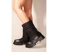 Where's That From 'harleen' Chunky Sole Puffy Ankle Boots With Lace Up In Black Black 3