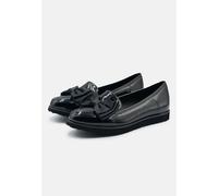 Where's That From 'Juliette' Kid's School Bow Front Loafer Shoes in Black | Size: 1 Where's That From Black 1