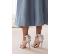 Where's That From 'lia' Barely There High Heel With Diamante Bow Detail In Silver Silver 3