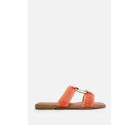 Where's That From 'mackenzie' Woven Two-Strap Sandals With Metallic Ring Detail In Orange Orange 5