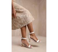 Where's That From 'madrid' Mid Block Heel With Ankle Strap In White White 5