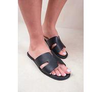 Where's That From Mae PU Strap Sandals in Black Faux Leather Black