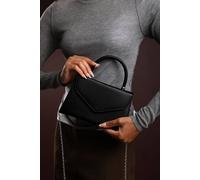 Where's That From Women's 'Marina' Structured Top Handle Shoulder Bag in Black Where's That From Black One Size