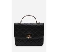 Where's That From 'meadow' Quilted Top Handle Bag With Twist Lock In Black Black