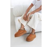 Where's That From Women's 'Meilani' Cosy Faux-Suede Fur Lining Platform Low Ankle Boot in Brown | Size: 3 Where's That From Brown 3