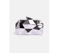 Where's That From Melanie Geometric Pattern Clutch Bag in Silver - STANDARD - SILVER