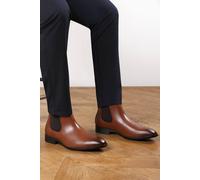 Where's That From Men's 'Henry' Formal Slip On Classic Chelsea Ankle Boots in Tan | Size: 11 Where's That From Tan 11