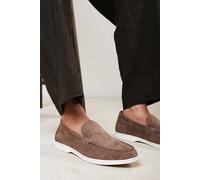 Where's That From Men's Trent Suede Slip On Easy Loafer in Khaki | Size: 9 Where's That From Khaki 9