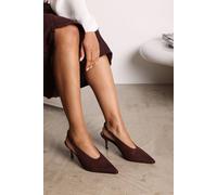 Where's That From 'nora' Pointed Slingback Kitten Heels In Brown Brown 3