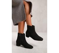 Where's That From 'odetta' Low Block Heel Ankle Boot With Side Zip In Black Black 8