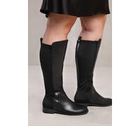 Where's That From 'parker' Stretch Wide Calf Knee High Boots With Side Zip In Black Black 8E