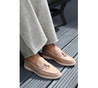 Where's That From Women's 'Pegasus' Slip On Trim Loafers With Accessory Detailing in Taupe | Size: 4 Where's That From Taupe 4