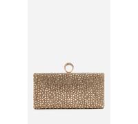 Where's That From Women's 'Reve' Crystal Embellished Clutch Bag With Ring Handle in Gold Where's That From Gold One Size