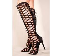 Where's That From 'sienna' Stiletto High Heel Sandals In Black Black 3