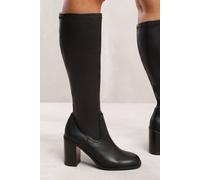 Where's That From 'talia' Knee High Boots High Block Heel In Black Black 4