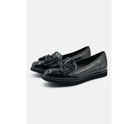 Where's That From Wheres Girls 'Juliette' Kid's School Bow Front Loafer Shoes - Black - Size UK 1 Infant