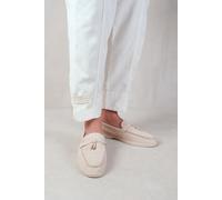 Where's That From Pegasus Wide Fit Slip On Trim Loafers With Accessory Detailing In Beige Suede - 5E - Beige