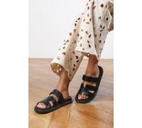 Where's That From Women's 'Alana' Chunky Link Detail Strap Sandal in Black | Size: 6 Where's That From Black 6
