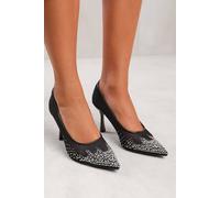 Where's That From Women's 'Aralyn' Court Shoe With Diamante Detailing in Black | Size: 5