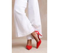 Where's That From Women's 'Aspen' Pointed Toe Stiletto High Heels in Red | Size: 5 Where's That From Red 5