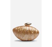 Where's That From Women's 'Benna' Marble Acrylic Clutch in Gold Where's That From Gold One Size