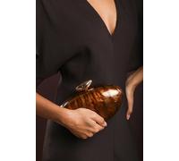 Where's That From Women's Benna Marble Acrylic Clutch In Dark Brown Where's That From Dark Brown