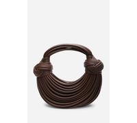 Where's That From Women's 'Blossom' Curved Metallic Shoulder Bag in Dark Brown Where's That From Dark Brown One Size