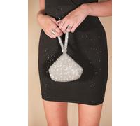 Elegant Mini Soft Body Bridesmaid Women Girl Bride Bling Diamante Crystal Prom Cocktail Party Wedding Engagement Evening Bag Purse Clutch Pouch Silver